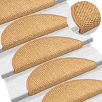 vidaXL Tapis d'escalier autocollants aspect sisal 15 Pièces 56x17x3 cm
