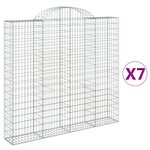 vidaXL Paniers à gabions arqués 7 Pièces 200x30x180/200 cm Fer galvanisé