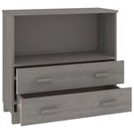 vidaXL Buffet HAMAR Gris clair 85x35x80 cm Bois massif de pin