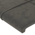 vidaXL Tête de lit à LED Gris foncé 163x16x78/88 cm Velours
