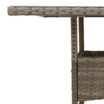 vidaXL Table de jardin dessus en verre gris 80x80x75 cm résine tressée