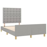 vidaXL Cadre de lit avec tête de lit gris clair 120x190 cm tissu