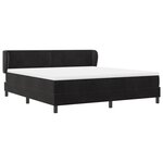 Lit Box Spring vidaXL avec Matelas Noir 180x200 cm en Velours