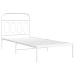 vidaXL Cadre de lit métal avec tête de lit blanc 90x190 cm