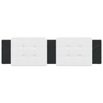 vidaXL Coussin de tête de lit blanc et noir 180 cm similicuir