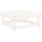 vidaXL Repose-pieds de jardin avec coussins lot de 2 blanc bois de pin