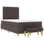 vidaXL Lit Box Spring avec Matelas & Banc Marron foncé 120x190 cm Tissu