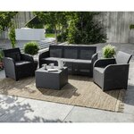 Keter Canapé 2 places de jardin Rosalie Graphite