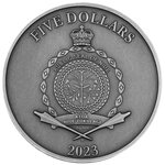DWARF 2 Once Argent Fluorescent 3D Monnaie 5 Dollars Niue 2023