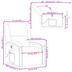 vidaXL Fauteuil inclinable de massage électrique gris foncé velours