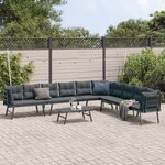 vidaXL Ensemble de bancs de jardin avec coussins 5 Pièces noir