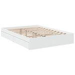 vidaXL Cadre de lit avec tiroirs sans matelas blanc 140x190 cm