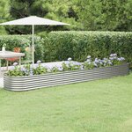 vidaXL Lit surélevé de jardin Acier enduit de poudre Argenté