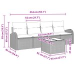 Ensemble de Canapés de Jardin de 5 Pièces avec Coussins Noir Poly Rattan