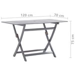 vidaXL Ensemble à manger de jardin 7 Pièces Bois d'acacia massif Gris