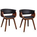 vidaXL Chaises à manger lot de 2 bois courbé et similicuir