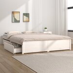 vidaXL Cadre de lit avec tiroirs Blanc 135x190 cm Double