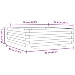 vidaXL Jardinière blanc 80x80x26 5 cm bois de pin massif