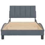 vidaXL Cadre de lit sans matelas gris foncé 100x200 cm velours