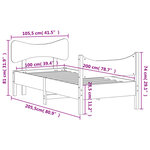 vidaXL Cadre de lit sans matelas blanc 100x200 cm bois de pin massif