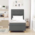 vidaXL Lit à ressorts avec matelas gris foncé 90 x 200 cm tissu