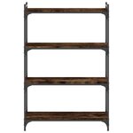 vidaXL Bibliothèque 4 niveaux chêne fumé 80x30x120cm bois d'ingénierie