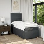 vidaXL Sommier à lattes de lit et matelas Gris foncé 90x190 cm Tissu