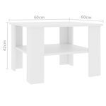 vidaXL Table basse Blanc 60x60x42 cm Bois d’ingénierie