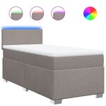 vidaXL Sommier à lattes de lit avec matelas Taupe 100x200 cm Tissu