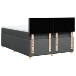 vidaXL Sommier à lattes de lit avec matelas Gris foncé 160x200cm Tissu