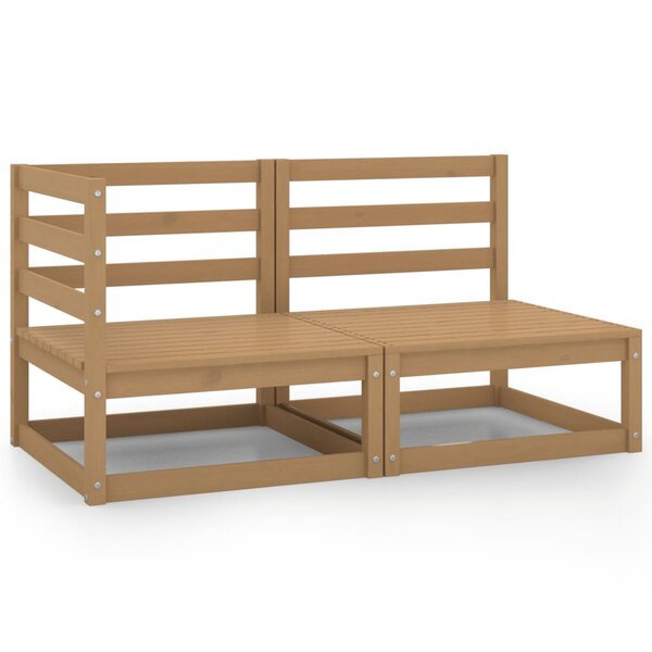 vidaXL Salon de jardin 2 Pièces marron miel bois de pin massif