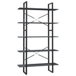 vidaXL Bibliothèque à 5 niveaux Gris 100x30x175 cm Bois de pin