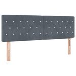 Tête de lit vidaXL Boutons en cristal capitonnés Gris foncé 160 cm Velours