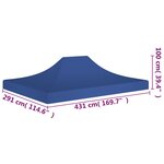 vidaXL Toit de tente de réception 4 5x3 m Bleu 270 g/m²