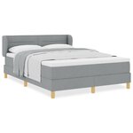 vidaXL Lit Box Spring avec Matelas Gris Clair 140x190 cm Tissu