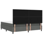 vidaXL Lit Box Spring avec Matelas Gris Foncé 200x200 cm en Tissu