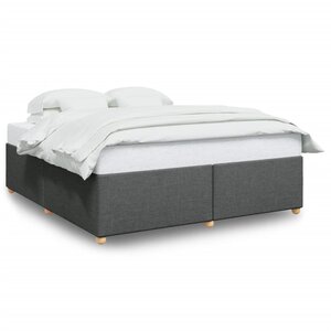 vidaXL Cadre de lit sans matelas gris foncé 180x200 cm tissu