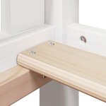 vidaXL Lit superposé et échelle et toit blanc 90x200cm bois pin massif