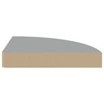 vidaXL Étagères d'angle flottantes 2 Pièces gris 25x25x3 8 cm MDF