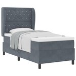 Lit box spring vidaXL avec matelas gris foncé 90x190 cm en velours