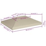 vidaXL Couverture de dessus de belvédère 310 g / m² 4x3 m Beige