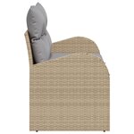 vidaXL Canapé de Jardin 2 Places avec Rangement et Coussins Beige Poly Rattan