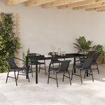 vidaXL Ensemble de jardin de 7 pièces Noir Poly Rattan