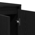 vidaXL Buffet en chêne noir Chêne noir Placage en bois 135 x 41 x 75 cm