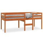 vidaXL Lit haut cire marron 75x190 cm bois de pin massif