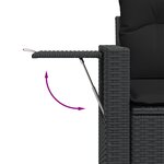 Ensemble de Canapé de Jardin 9 Pièces avec Coussins - Poly Rotin Noir Acacia