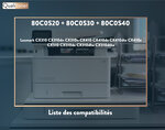 Qualitoner x3 toners 80c0s20 + 80c0s30 + 80c0s40 (cyan + magenta + jaune) compatible pour lexmark