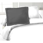 2 Taies d'Oreillers 100  coton 50 x 70 cm - Gris foncé