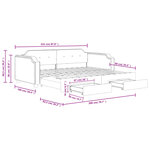 vidaXL Lit de jour avec gigogne et tiroirs sans matelas crème 90x200cm