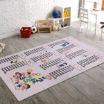 Tapis enfant Table de multiplication 120 x 180 cm - Rose